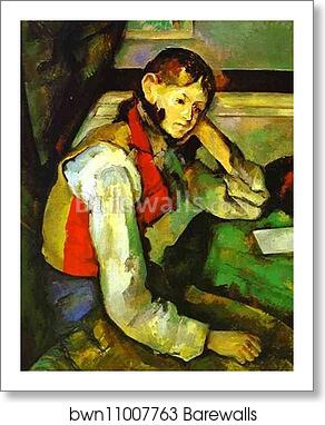 Boy in a Red Waistcoat by Paul Cézanne, Art Print