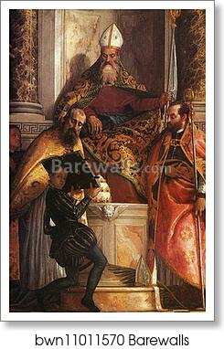 Saints Anthony, Cornelius and Cyprian by Paolo Veronese, Art Print Saints Anthony, Cornelius and Cyprian by Paolo Veronese, Art Print