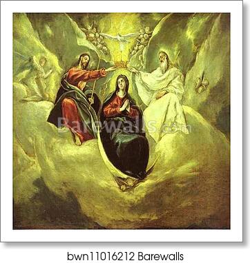 The Coronation of the Virgin by El Greco, Art Print