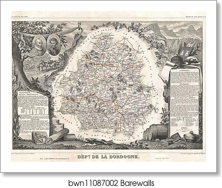 Dept. de la Dordogne by Victor Jules Levasseur, Art Print