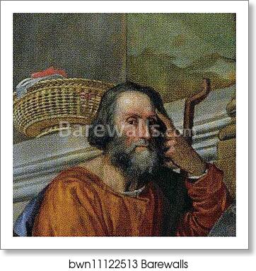 Holy Family with Saint John the Baptist, Saint Abthony Abbot, and Saint Catherine. Detail by Paolo Veronese, Art Print Holy Family with Saint John the Baptist, Saint Abthony Abbot, and Saint Catherine. Detail by Paolo Veronese, Art Print