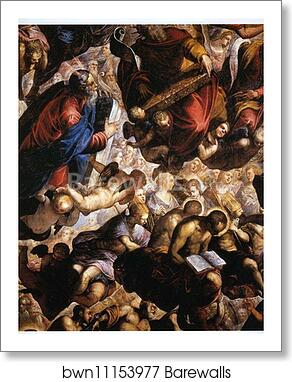 Paradise. Detail by Jacopo Robusti, Called Tintoretto, Art Print