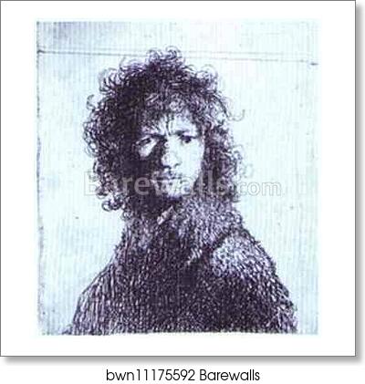 Self-Portrait with Knitted Brows by Rembrandt Harmenszoon Van Rijn, Art Print Self-Portrait with Knitted Brows by Rembrandt Harmenszoon Van Rijn, Art Print