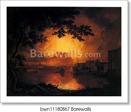 The Girandola, or Grand Fire Work at the Castle of St. Angelo in Rome by Joseph Wright Of Derby, Art Print The Girandola, or Grand Fire Work at the Castle of St. Angelo in Rome by Joseph Wright Of Derby, Art Print