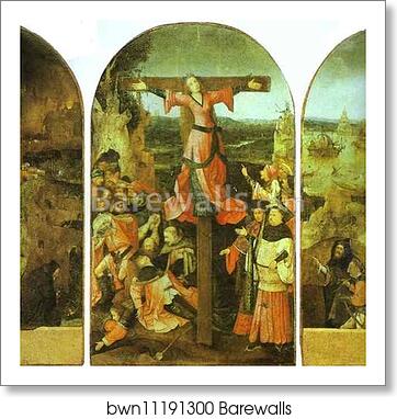 Crucifixion of St. Julia (Triptych). Left wing: St. Anthony in Meditation. More. Central panel: Crucifixion of St. Julia or Liberata. More. Right wing: Two Slave-Dealers by Hieronymus Bosch, Art Print Crucifixion of St. Julia (Triptych). Left wing: St. Anthony in Meditation. More. Central panel: Crucifixion of St. Julia or Liberata. More. Right wing: Two Slave-Dealers by Hieronymus Bosch, Art Print