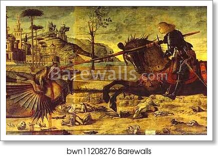 St. George and the Dragon by Vittore Carpaccio, Art Print