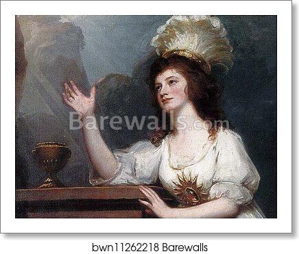 Lady Godfrey Webster. Detail by George Romney, Art Print