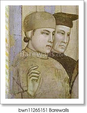 Death of St. Francis and Inspection of Stigmata. Detail by Giotto, Art Print