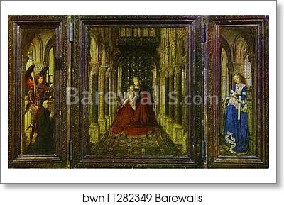 The Virgin and Child in a Church (a portable altar) by Jan Van Eyck, Art Print The Virgin and Child in a Church (a portable altar) by Jan Van Eyck, Art Print