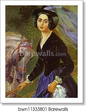 Portrait of the Shishmariov Sisters. Detail by Karl Brulloff, Art Print Portrait of the Shishmariov Sisters. Detail by Karl Brulloff, Art Print