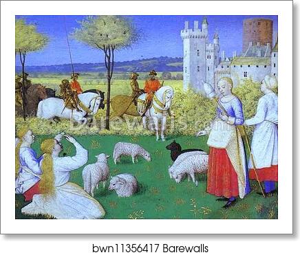 St. Marguerite. Miniature from the Book of Hours of Etienne Chevalier by Jean Fouquet, Art Print