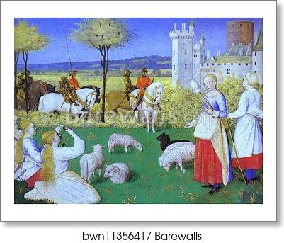 St. Marguerite. Miniature from the Book of Hours of Etienne Chevalier by Jean Fouquet, Art Print St. Marguerite. Miniature from the Book of Hours of Etienne Chevalier by Jean Fouquet, Art Print