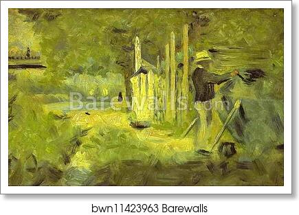 Man Cleaning His Boat by Georges Seurat, Art Print