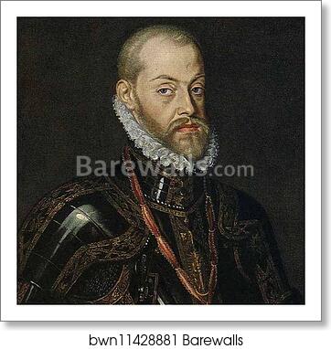 Portrait of King Philip II. Detail by Sofonisba Anguissola, Art Print Portrait of King Philip II. Detail by Sofonisba Anguissola, Art Print