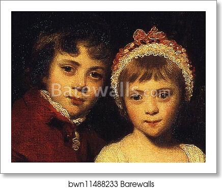 John Parker and His Sister Theresa. Detail by Sir Joshua Reynolds, Art Print