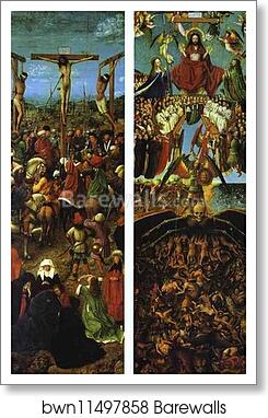 The Crucifixion. The Last Judgment by Jan Van Eyck, Art Print