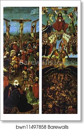 The Crucifixion. The Last Judgment by Jan Van Eyck, Art Print The Crucifixion. The Last Judgment by Jan Van Eyck, Art Print