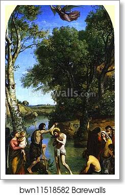 The Baptism of Christ by Jean-Baptiste-Camille Corot, Art Print