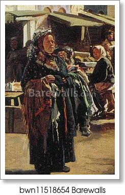 Midday. Study for the painting "Flea market in Moscow". Detail by Vladimir Makovsky, Art Print Midday. Study for the painting "Flea market in Moscow". Detail by Vladimir Makovsky, Art Print