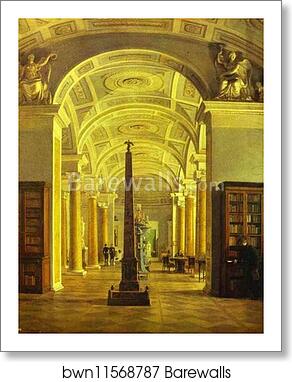 View on the Hermitage Library by Alexey Tyranov, Art Print