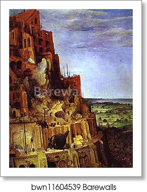 The Tower of Babel. Detail by Pieter Bruegel The Elder, Art Print