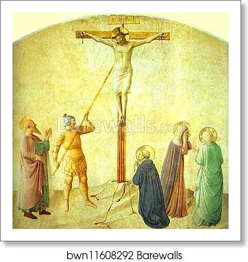 St. Dominic with the Crucifix - Piercing of the Christ's Side by Fra Angelico, Art Print