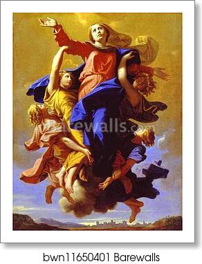 The Assumption of the Virgin by Nicolas Poussin, Art Print
