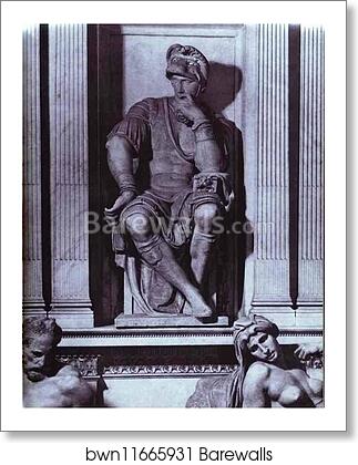 Tomb of Lorenzo de' Medici. Detail by Michelangelo, Art Print Tomb of Lorenzo de' Medici. Detail by Michelangelo, Art Print