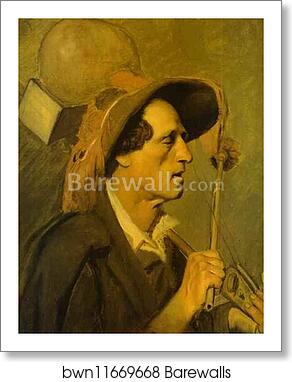 Blind Musician. Study by Vasily Perov, Art Print