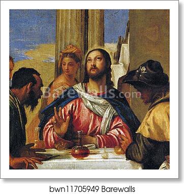 Supper at Emmaus. Detail by Paolo Veronese, Art Print