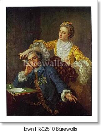 David Garrick with His Wife Eva-Maria Veigel "La Violette" or "Violette" by William Hogarth, Art Print David Garrick with His Wife Eva-Maria Veigel "La Violette" or "Violette" by William Hogarth, Art Print
