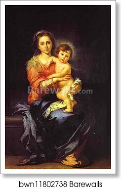 Madonna and Child by Bartolomé Esteban Murillo, Art Print