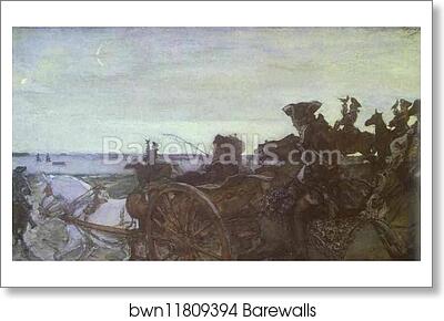 Catherine II Setting out to Hunt with Falcons by Valentin Serov, Art Print Catherine II Setting out to Hunt with Falcons by Valentin Serov, Art Print