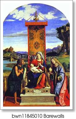 Madonna and Child between St. John the Baptist and St. Mary Magdalen by Giovanni Battista Cima, Called Cima Da Conegliano, Art Print Madonna and Child between St. John the Baptist and St. Mary Magdalen by Giovanni Battista Cima, Called Cima Da Conegliano, Art Print
