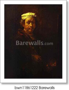 Self-Portrait at the Easel by Rembrandt Harmenszoon Van Rijn, Art Print