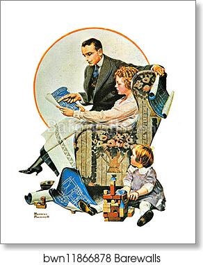 Planning the Home by Norman Rockwell, Art Print
