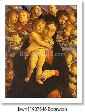 Madonna with Child and Angels by Andrea Mantegna, Art Print