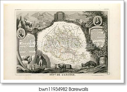 Dépt. de l'Ariège (région du sud) by Victor Jules Levasseur, Art Print