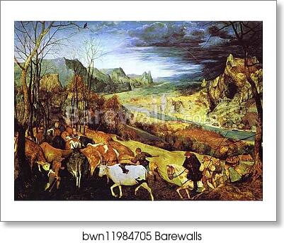 The Return of the Herd (November) by Pieter Bruegel The Elder, Art Print The Return of the Herd (November) by Pieter Bruegel The Elder, Art Print