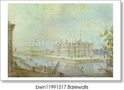 View of the Mikhailovsky Castle in St. Petersburg by Fedor Alekseev, Art Print View of the Mikhailovsky Castle in St. Petersburg by Fedor Alekseev, Art Print