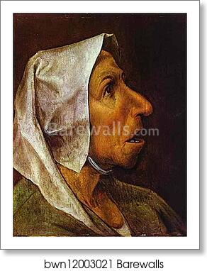 Head of the Old Peasant Woman by Pieter Bruegel The Elder, Art Print Head of the Old Peasant Woman by Pieter Bruegel The Elder, Art Print