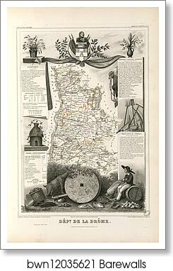 Dépt. de la Drôme (région du sud-est) by Victor Jules Levasseur, Art Print
