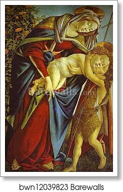 Madonna and Child and the young St. John the Baptist by Alessandro Botticelli, Art Print