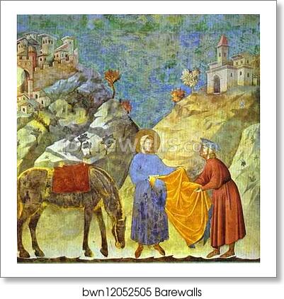 St. Francis Giving His Cloak to a Poor Man by Giotto, Art Print St. Francis Giving His Cloak to a Poor Man by Giotto, Art Print