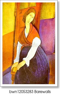 Portrait of Jeanne Hébuterne (1898 -1920), Common-Law Wife of Amedeo Modigliani by Amedeo Modigliani, Art Print