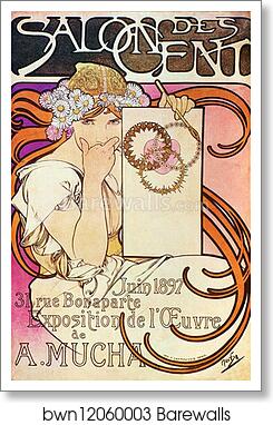 Salon Des Cent by Alphonse Mucha, Art Print