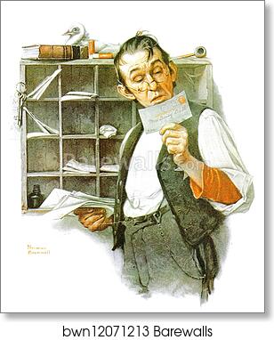 Sorting Mail by Norman Rockwell, Art Print | Barewalls Posters & Prints ...