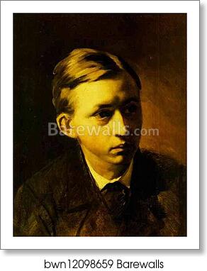 Portrait of the Painter Nikolai Kasatkin by Vasily Perov, Art Print