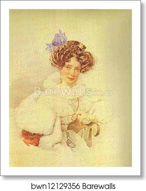 Portrait of Catherine Bakunina by Alexander Brulloff, Art Print