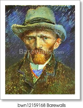 Self-Portrait in a Grey Felt Hat by Vincent Van Gogh, Art Print
